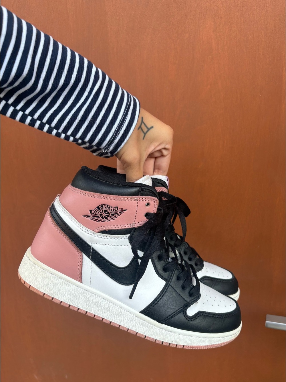 Air Jordan 1 Retro High Women’s “Rustic Pink” Black White Sneakers